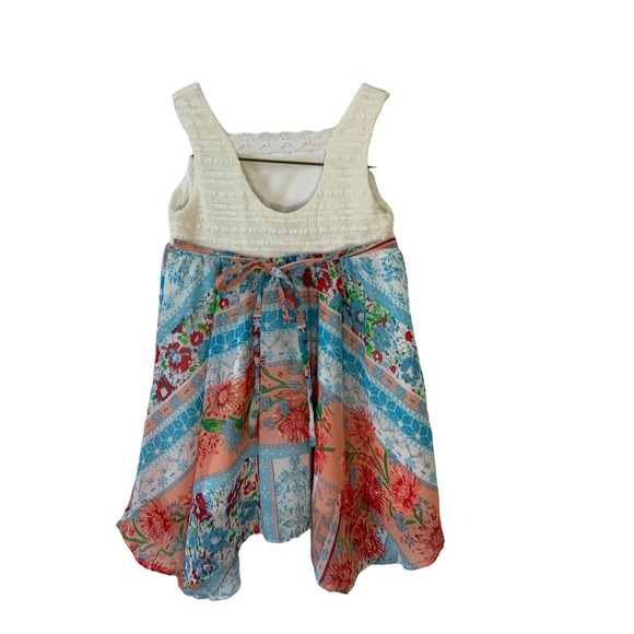 RARE EDITIONS Girl's Country Sleeveless Sun Dress Size 2T Flower Bow Tie Back - Picture 2 of 13